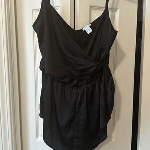 Forever 21 Black Silk-like Lounge Romper